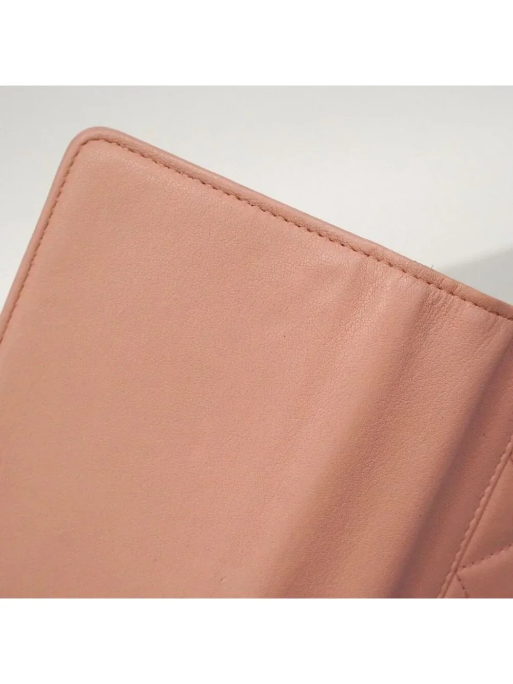 Chanel Shoulder Wallet Quilted Leather Pink Silver